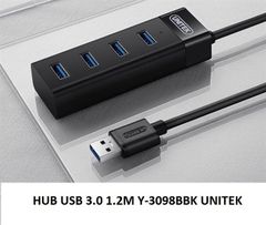 Hub USB 4 Port(3.0) Unitek Y3098BBK 1.2m