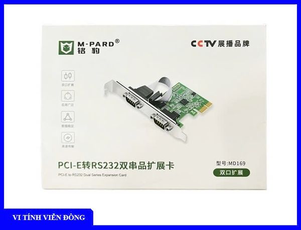 Card PCI-E sang 2 cổng RS232 M-PARD MD169 (BH 03 Tháng)