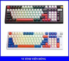 Bàn phím cơ không dây T-Wolf T70 - Màu trắng (97 phím, Red Switch, RGB Led, Rotate Button, Pin sạc, kết nối USB Type-C/ Bluetooth 5.0/ 2.4GHz Wireless)
