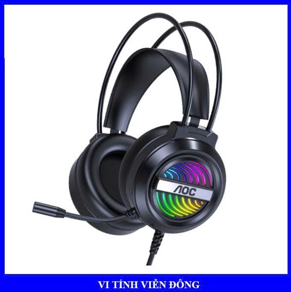 Tai nghe có dây USB LED màu đen AOC GH120