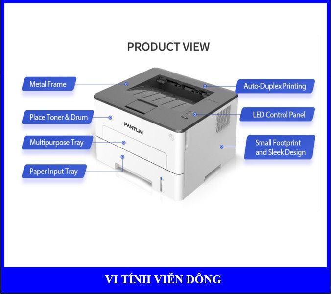 Máy in laser đơn năng Pantum P3012DW (in đen trắng, đảo mặt, USB / Wifi)