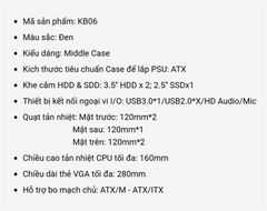 Case VSPTECH KB06 - ATX (Không kèm Fan / Black)
