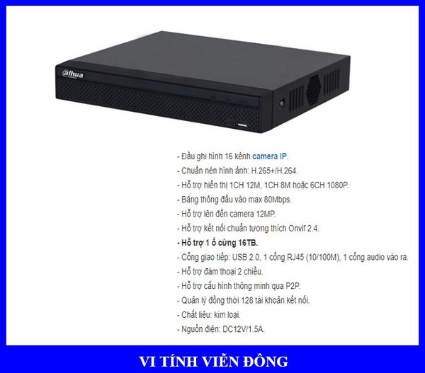 Đầu ghi hình camera IP 16 kênh DAHUA DHI-NVR2116HS-S3-VN