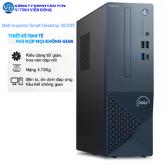 Máy tính để bàn Dell Inspiron Small Desktop 3030S, Core i5-14400 (10 Cores, 16 Threads, 20.00 M), 1x16GB DDR5 at 4400 MT/s, 512GB SSD, Non DVD, Chuột, Bàn phím, Win 11, BH 12 tháng, SFFI53013W1 - 16G - 512G