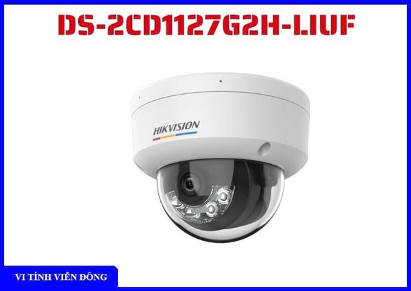 Camera Dome IP Colorvu Hikvision DS - 2CD1127G2H - LIUF 2MP (Tích hợp Mic, Tầm xa hồng ngoại/ Ánh sáng trắng 30m, Nguồn 12V / PoE chuẩn 802.03af, Hỗ trợ thẻ nhớ tối đa 512GB) (IME)