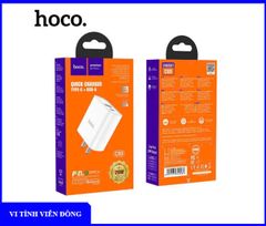 Cốc sạc nhanh Hoco C80 20W 2 cổng sạc USB + Type-C (không bao gồm cáp sạc)