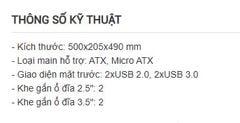 Case Sahara D6 - (Ko Fan) (Kích thước: 500x205x490 mm)