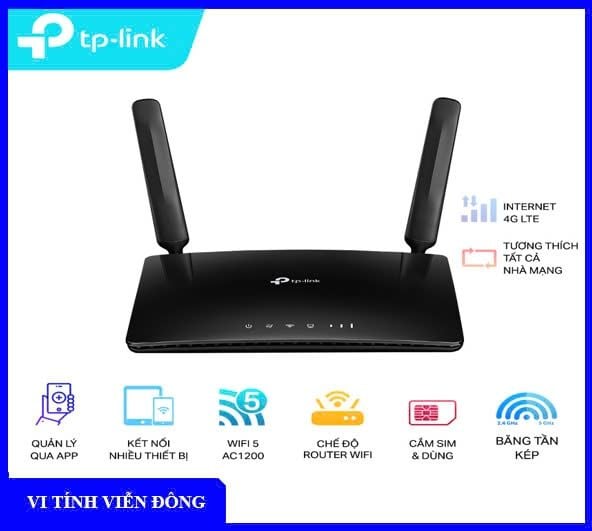 Bộ Phát Wifi TP-Link Archer MR400 Băng Tần Kép 4G LTE AC1200