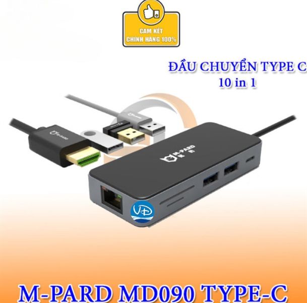 Hub USB Type C -> USB 3.0 + USB 2.0 + HDMI + LAN /TF/SD MD090 20cm M-PARD