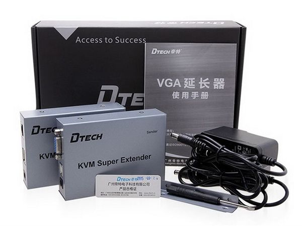 Hộp khuyếch đại VGA -> LAN 100m KVM 1-2 DT-7044 2nd DTech