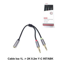 Cáp loa 1L --> 2K Unitek 0.2m Y-C957ABK