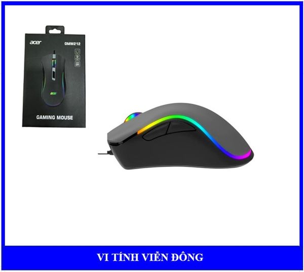 Chuột có dây Gaming ACER OMW212 USB Black Grey Led RGB