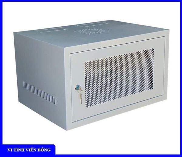 Tủ rack treo tường 6U D400 trong nhà (màu kem) - - Size H320xW550xD400