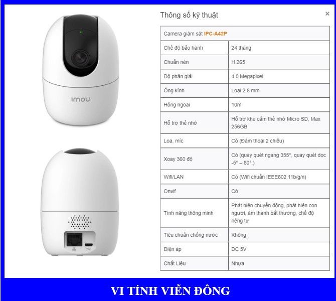 Camera Dahua Imou A42P-D-V2 || A42P-L ( 4Mb ) - IME