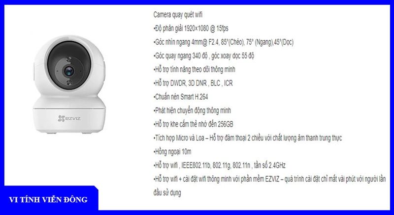 Camera IP 360 Độ 2MP Ezviz C6N (Wifi , LAN)(IME)