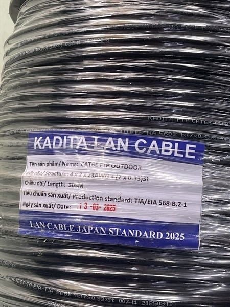 Cáp mạng Kadita Cat 6E gia cường FTP (305m)