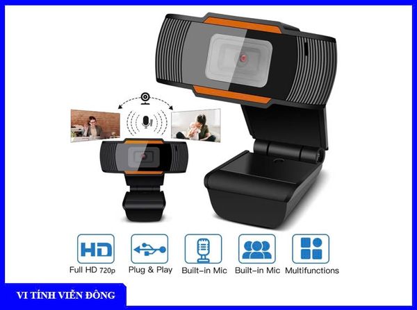 Webcam lùn có Mic 1080p (Hộp trắng + xanh lá)