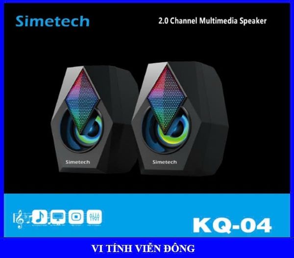 Loa 2.0 Simetech KQ04 Led ( Jack 3.5, USB)