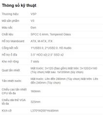 Case VSP Grille Visual V3-ATX (Black) - Tặng 3 Fan