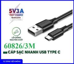 Cáp sạc, dữ liệu USB 2.0 --> Type-C dài 3M Ugreen 60826