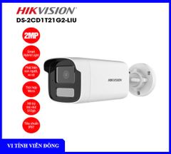 Camera thân IP đèn kép Hikvision DS - 2CD1T21G2 - LIU 2MP, hồng ngoại 50m, chống báo động giả (tích hợp Mic)