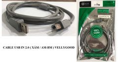 Cáp USB 2.0 -> hình thang 1.5m Gray Vellygood