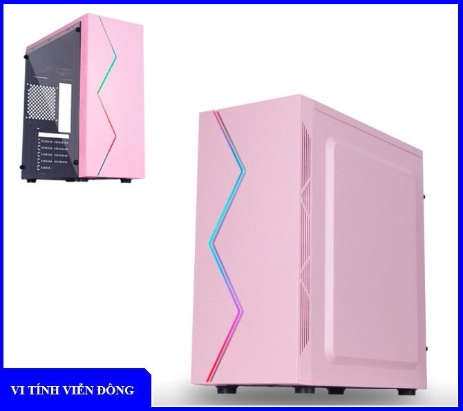 Case VSP V3-603P | ATX, hồng, không kèm fan