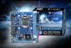 Mainboard T-Wolf H81 chính hãng (LGA 1150 / CPU Gen 4-5th / 2 x DDR3 / VGA + HDMI / Lan1000M / SSD NVMe-M.2 Sata / PCIe 16X / PCIe 1X)
