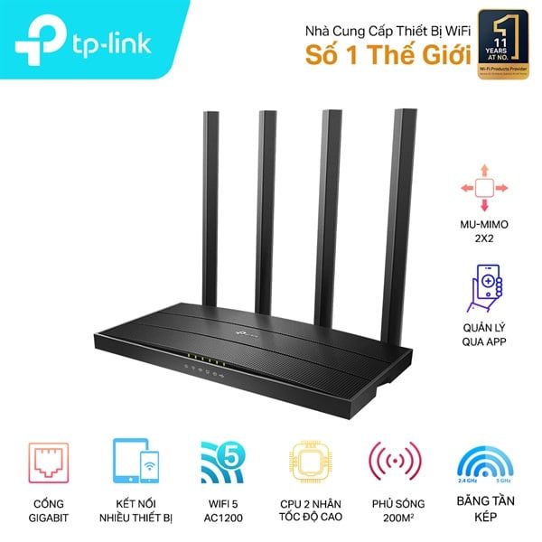 Phát WIRELESS TP-Link Archer C6 MU-MIMO AC1200Mbps