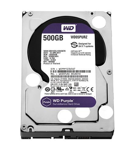 Ổ cứng HDD Western 500GB Purple (tím) Chuyên Camera - Hàng Công ty