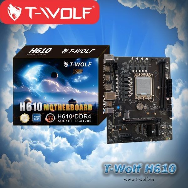 Mainboard T-WOLF H610 Socket 1700 Chính Hãng ( 2*HDMI -DP -WIFI slot -2* SSD M.2 chuẩn PCIe)