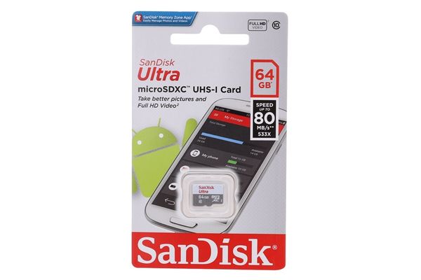 Thẻ nhớ 64GB MC SD SanDisk Ultra - Nhỏ Chính hãng
