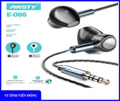 Tai nghe Ansty E066 jack 3.5mm có mic 1.2m