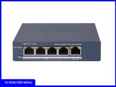 Switch PoE 5 cổng Gigabit Hikvision DS - 3E1505P - EI/M công suất 45W, truyền dẫn tối đa 300m