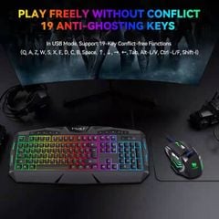 COMBO phím + chuột T-Wolf TF 390 Usb game Led 7 màu