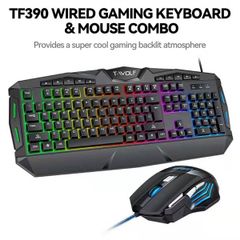 COMBO phím + chuột T-Wolf TF 390 Usb game Led 7 màu