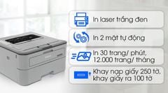 Máy in brother HL-L2321D, Laser trắng đen chính hãng - In 2 mặt khổ A4