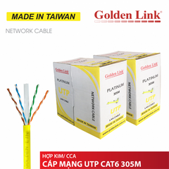 Cáp mạng Golden link 4pair UTP Cat 6 màu Vàng (không lớp chống nhiễu)