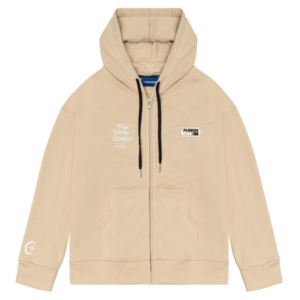  Hoodie Zip The White Space | Beige 