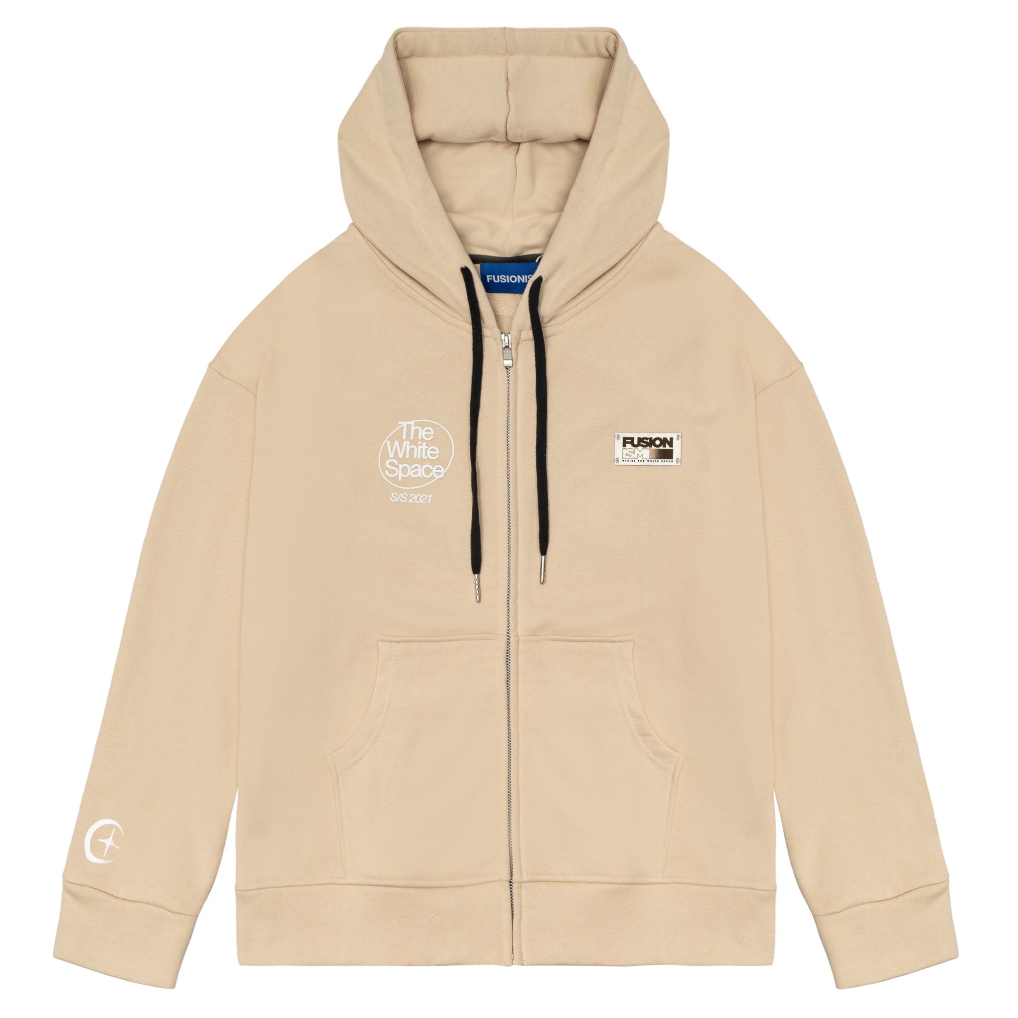 Hoodie Zip The White Space | Beige