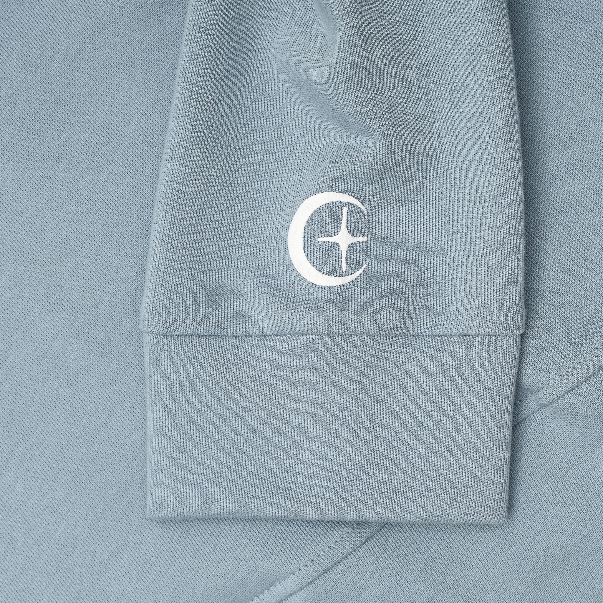 Hoodie Zip The White Space | Dusty Blue