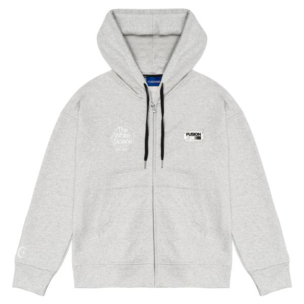  Hoodie Zip The White Space | Grey 