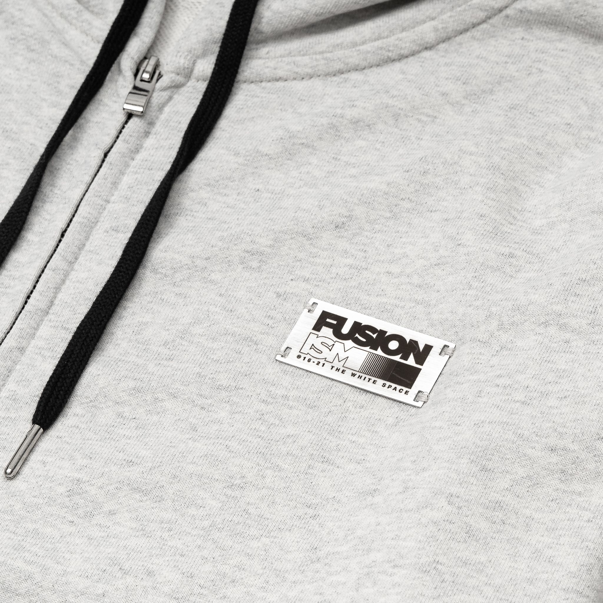 Hoodie Zip The White Space | Grey