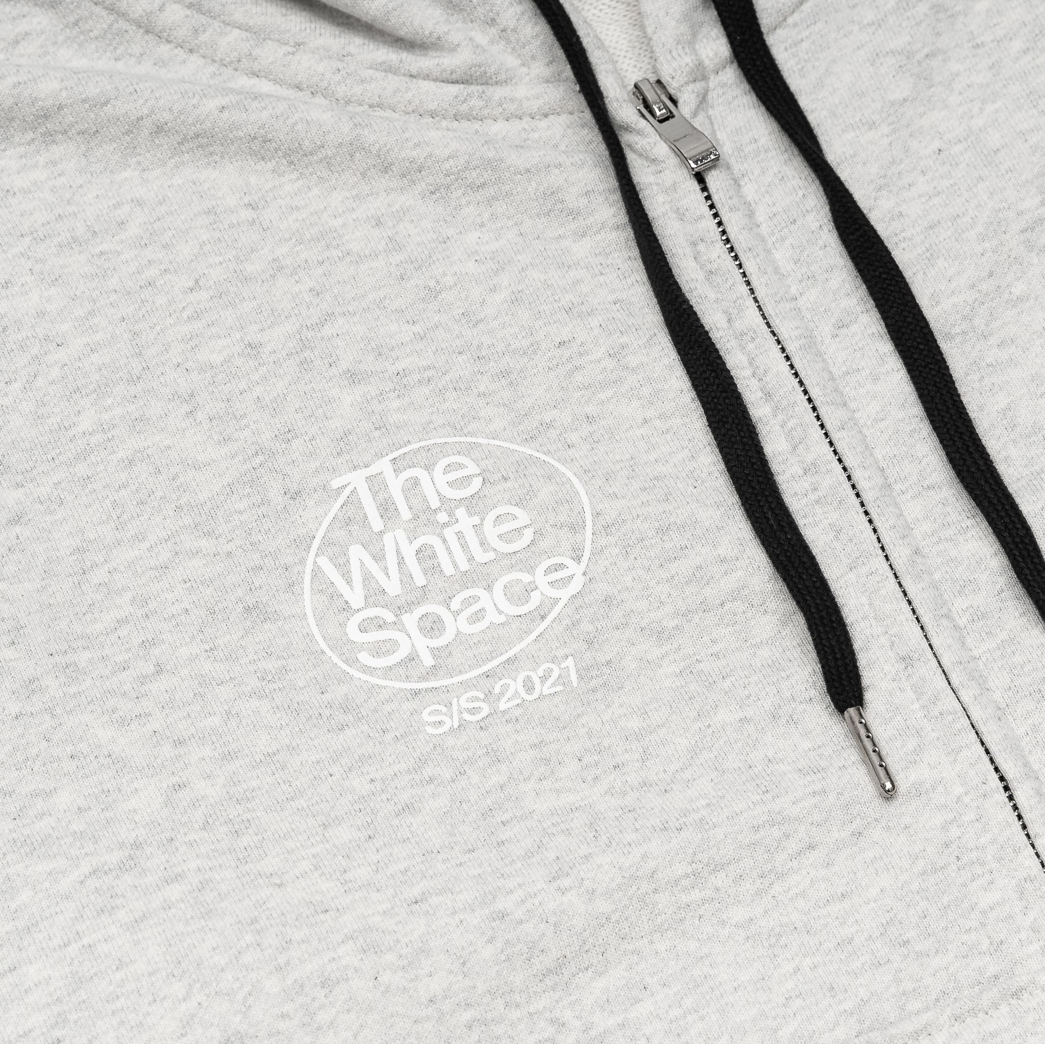 Hoodie Zip The White Space | Grey