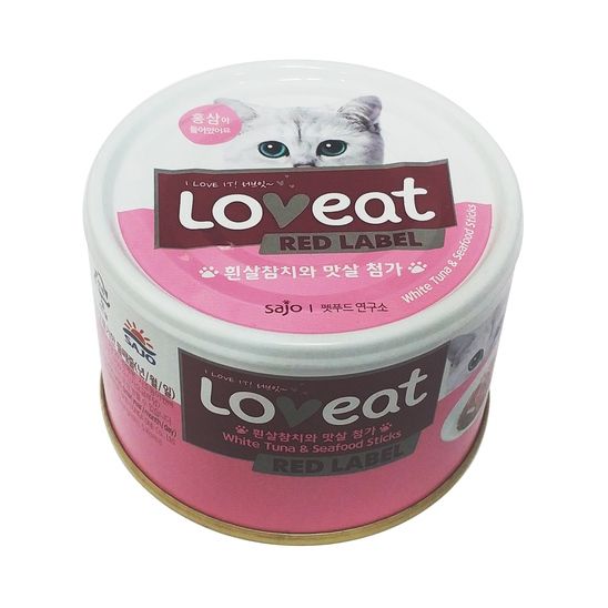 Loveat) 횐색참치/맛살 (캣푸드캔) 160g