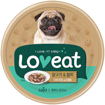 Loveat) 닭고기와참치(도그푸드캔) 90g