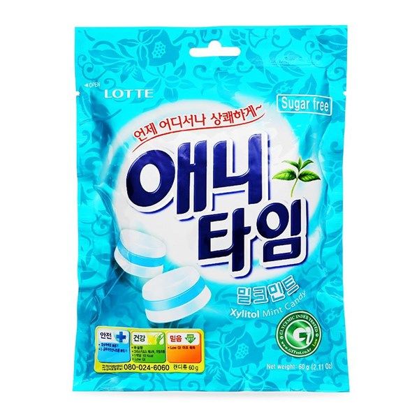 롯데 애니타임 밀크민트 캔디 60g