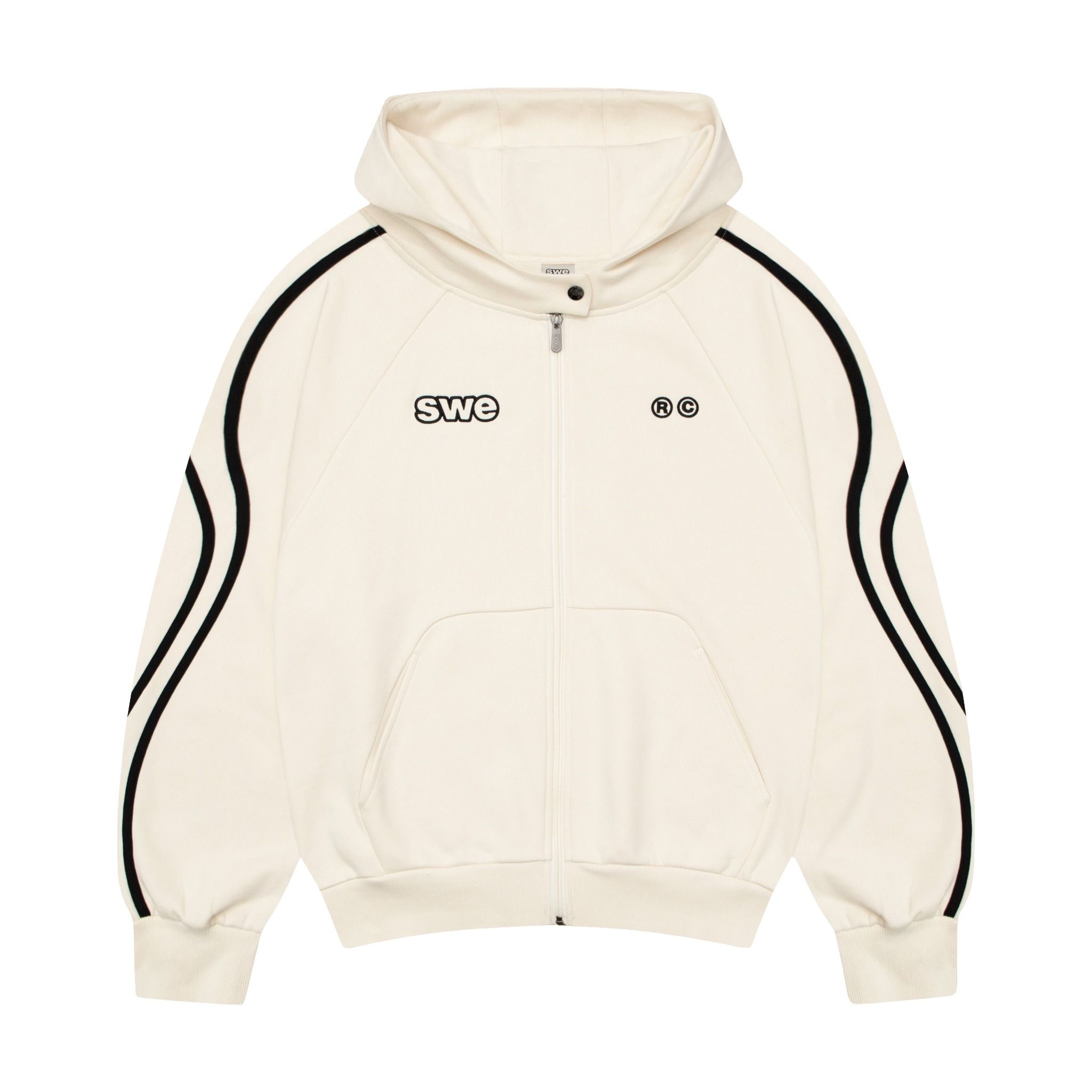 WAVELINES ZIP HOODIE CREAM SWE STREETWEAREAZY