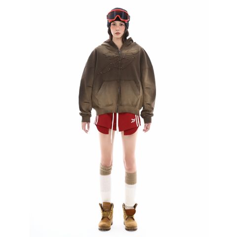  SWE RIDGE ZIP HOODIE - BROWN 