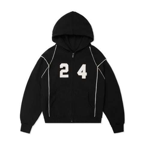 SWE 24 ZIP HOODIE - BLACK 